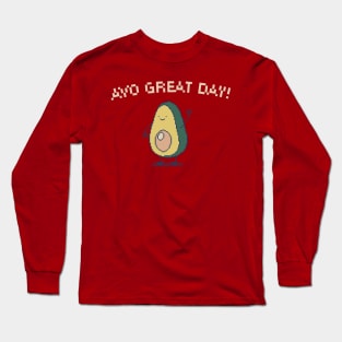 Avo Great Day! 8-Bit Pixel Art Avocado Long Sleeve T-Shirt